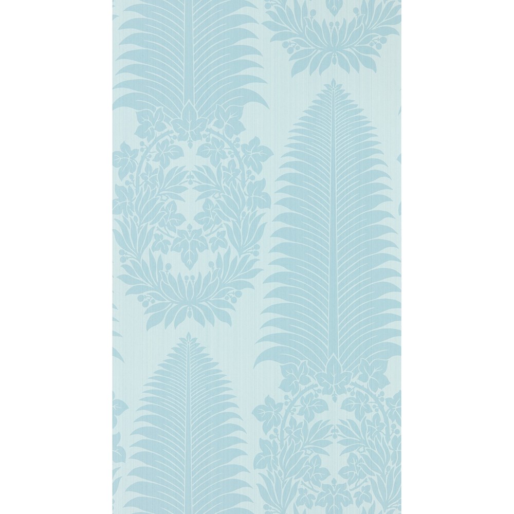 Marsdens Palm Damask Wallpaper 313023 by Zoffany in Blue Stone